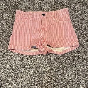 H&M Red Striped Jean Shorts Size 2